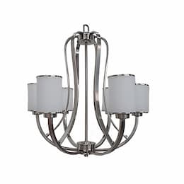 60W Lexington Chandelier, 6-Light, Clear Glass, Brushed Nickel