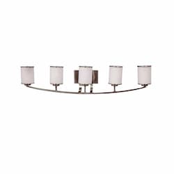 60W Lexington Vanity, 5-Light, Clear Glass, Brushed Nickel