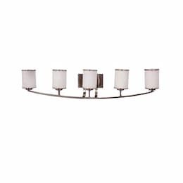 60W Lexington Vanity, 5-Light, Clear Glass, Brushed Nickel