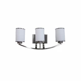 60W Lexington Vanity, 3-Light, Clear Glass, Brushed Nickel