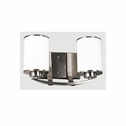 60W Lexington Vanity, 2-Light, Clear Glass, Brushed Nickel