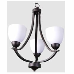 60W Victoria Chandelier, 3-Light, Clear Glass, Oil Rubbed Bronze