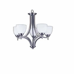 60W Dallas Chandelier, 5-Light, Clear Glass, Brushed Nickel