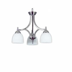 60W Dallas Chandelier, 3-Light, Clear Glass, Brushed Nickel