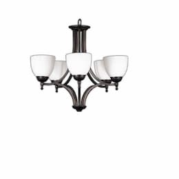 60W Dallas Chandelier, 5-Light, Clear Glass, Oil Rubbed Bronze