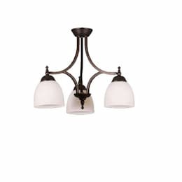 60W Dallas Chandelier, 3-Light, Clear Glass, Oil Rubbed Bronze