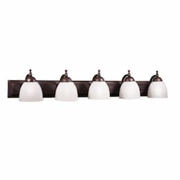 60W Dallas Vanity Light, 5-Light, Clear Glass, Oil Rubbed Bronze