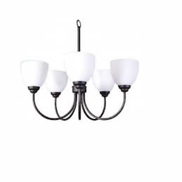 60W Laredo Chandelier, 5-Light, Clear Glass, Oil Rubbed Bronze