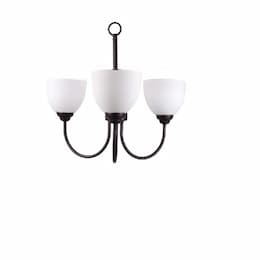 60W Laredo Chandelier, 3-Light, Clear Glass, Oil Rubbed Bronze