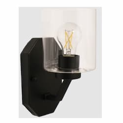 60W Paris Vanity, 1-Light, Clear Cylinder Glass, Oil Rubbed Bronze