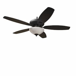 HomEnhancements 52-in UFO Fan, 2-Light, 5-Blade, 4900 CFM, White Glass, Matte Black