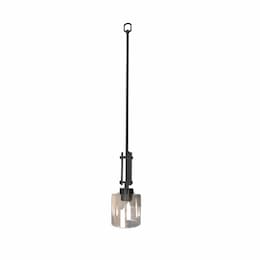 60W Paris Mini Pendant Light, Clear Cylinder Glass, Matte Black 