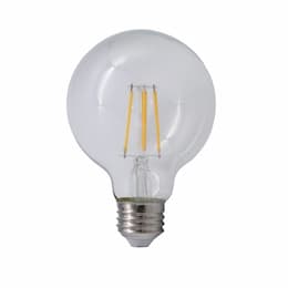 4.5W LED G25 Filament Bulb, E26, 500 lm, 120V, 3000K, Clear