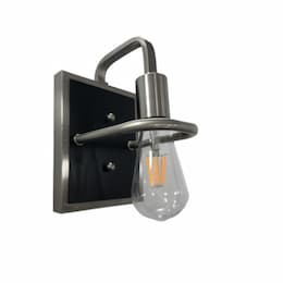 Justin Wall Sconce, 1-Light, E26, Matte Black & Brushed Nickel