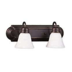 Laredo Vanity Light w/ White Glass, 2-Light, E26, 120V, Matte Black