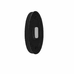 HomEnhancements Doorbell Button, Large Oval, Fleur-de-lis Matte Black