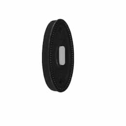 Doorbell Button, Large Oval, Fleur-de-lis Matte Black