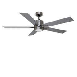 HomEnhancements 52-in Modern Cylinder Fan, 3-Speed, 5-Blade, 5700 CFM, Brushed Nickel