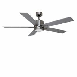 52-in Modern Cylinder Fan, 3-Speed, 5-Blade, 5700 CFM, Brushed Nickel