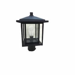 Post Top Coach Light, 1-Light, E26, Clear Glass, Matte Black