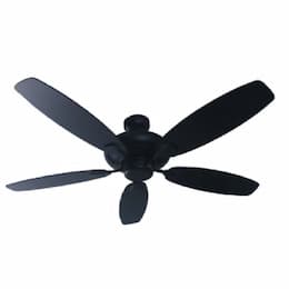 52-in 9.5W Ceiling Fan w/ 5 Matte Black Blades, Matte Black