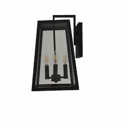 HomEnhancements Trapezoid Coach Light, Medium, 3-Light, Clear Glass, Matte Black