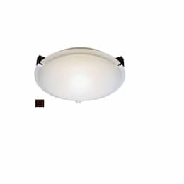 Flush Mount Fixture, 3-Light, White Glass, Oil Rubbed Bronze