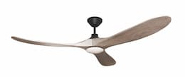 60-in 23W Ceiling Fan w/ 3 Maple Blades, Matte Black