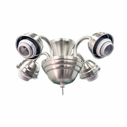 HomEnhancements 13W LED Decorative Light Kit w/ bulbs, 4-Arm, Brushed Nickel