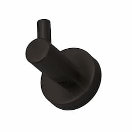 Modern Single Robe Hook, Round, Matte Black