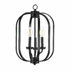 Victoria Pendant Light, Small, 3-Light, E12, 120V, Matte Black