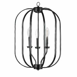 Victoria Pendant Light, Medium, 3-Light, E12, 120V, Matte Black