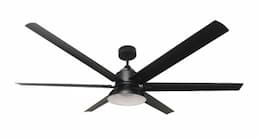 72-in 18W Ceiling Fan w/ 6 Matte Black Blades, 3000K, Matte Black