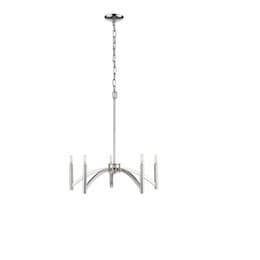 Tova Chandelier, 5-Light, E12, White Glass, Polished Nickel