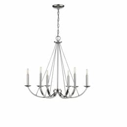 Kaila Chandelier, 6-Light, E12, Polished Nickel