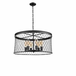 Kata Pendant Light, 6-Light, Farmhouse Cage, Matte Black