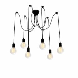 Vivio Charlotte Spider Chandelier, 6-Light, Adjustable, Matte Black