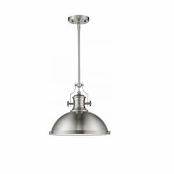 Alix Pendant Light, Large, 1-Light, Metal Shade, Polished Nickel