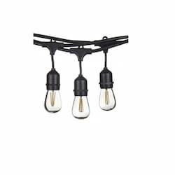 48-ft LED String Light, 15-Light, Indoor/Outdoor, Black, 2200K