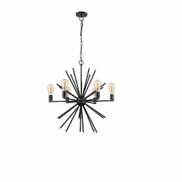 Zara Starburst Chandelier, 6-Light, Matte Black