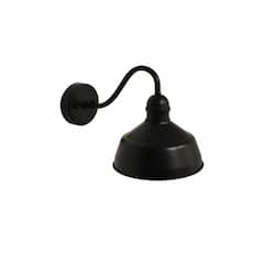 9-in Gia Small Barn Light, Gooseneck, 1-Light, Matte Black