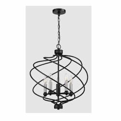 300W LED Cage Pendant, 5-Light, Kaleesi Spiral Braid, E12