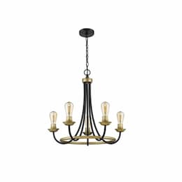 300W Emma LED Chandelier, Two-Toned, 5-Light, 120V, Matte Gold