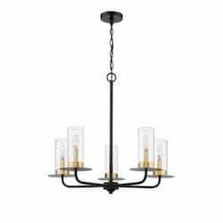 300W Aura LED Chandelier, Two-Toned, 5-Light, 120V, Matte Gold