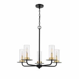 300W Aura LED Chandelier, Two-Toned, 5-Light, 120V, Matte Gold