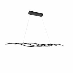 ELLA LED Pendant Light, Triple Bar Wave, 120V, Matte Black