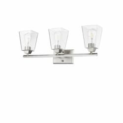 180W Blair LED Vanity, 3-Light, 120V Clear Glass, Brushed Nickel