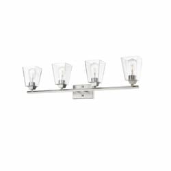 240W Blair LED Vanity, 4-Light, 120V, Clear Glass, Brushed Nickel