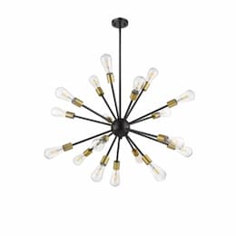 Odyssey Sputnik LED Chandelier, Sphere, 18-Light, Matte Black/Gold