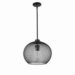 Florence Pendant Light, Metal and Mesh Globe LED, Brushed Nickel